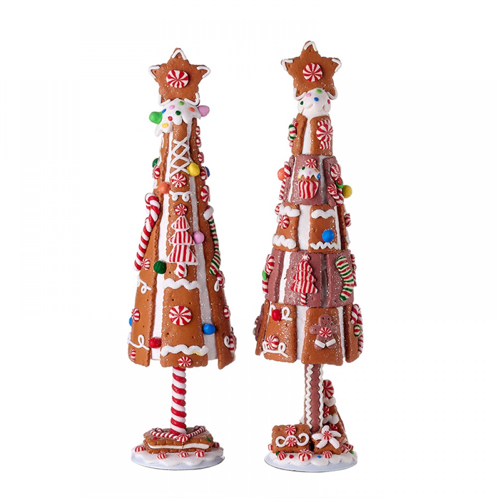 ΧΡΙΣΤΟΥΓΕΝΝΙΑΤΙΚΟ ΔΙΑΚΟΣΜΗΤΙΚΟ ΔΕΝΤΡΟ GINGERBREAD ΣΕ 2 ΣΧΕΔΙΑ Φ8.5x39cm 