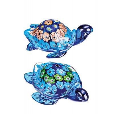 ΔΙΑΚΟΣΜΗΤΙΚΗ ΧΕΛΩΝΑ ΑΠΟ ΓΥΑΛΙ ΜΟΥΡΑΝΟ 2 ΣΧΕΔΙΩΝ 13.5x9x6.5Y