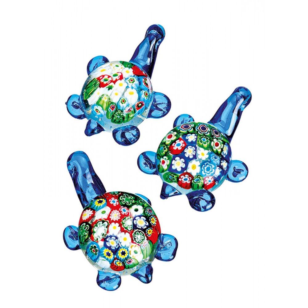 ΔΙΑΚΟΣΜΗΤΙΚΗ ΧΕΛΩΝΑ ΑΠΟ ΓΥΑΛΙ ΜΟΥΡΑΝΟ 3 ΣΧΕΔΙΩΝ 10.5x8x5.5Y 