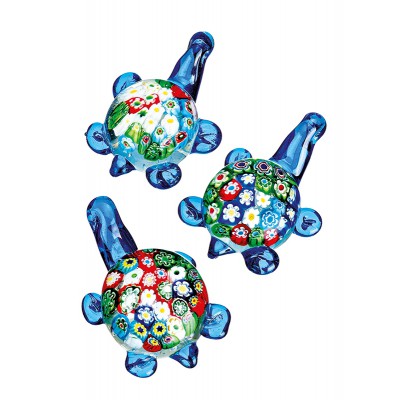 ΔΙΑΚΟΣΜΗΤΙΚΗ ΧΕΛΩΝΑ ΑΠΟ ΓΥΑΛΙ ΜΟΥΡΑΝΟ 3 ΣΧΕΔΙΩΝ 10.5x8x5.5Y