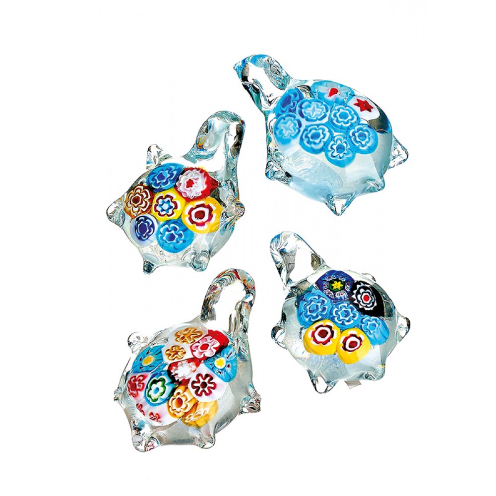 ΔΙΑΚΟΣΜΗΤΙΚΗ ΧΕΛΩΝΑ ΑΠΟ ΓΥΑΛΙ ΜΟΥΡΑΝΟ 4 ΣΧΕΔΙΩΝ 6.5x4.5x3.5Y 