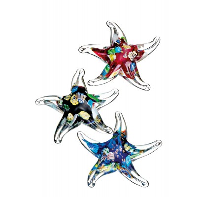 ΔΙΑΚΟΣΜΗΤΙΚΟΣ ΑΣΤΕΡΙΑΣ ΑΠΟ ΓΥΑΛΙ ΜΟΥΡΑΝΟ 3 ΣΧΕΔΙΩΝ 12x12x3.5Y