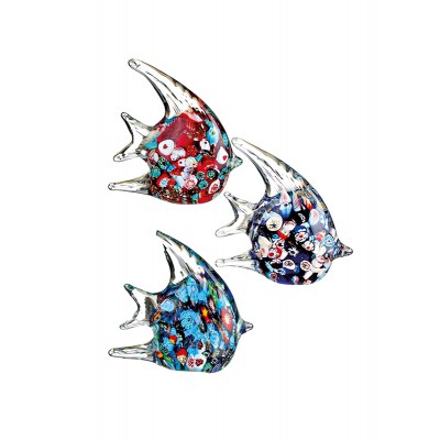 ΔΙΑΚΟΣΜΗΤΙΚΟ ΨΑΡΑΚΙ ΑΠΟ ΓΥΑΛΙ ΜΟΥΡΑΝΟ 3 ΣΧΕΔΙΩΝ 10.5x3.5x12Y