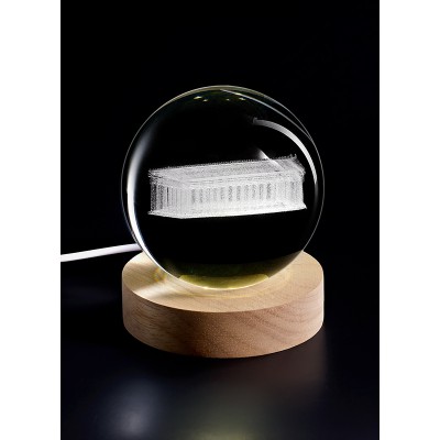 ΚΡΥΣΤΑΛΛΙΝΗ ΜΠΑΛΑ ΦΩΤΙΣΤΙΚΟ ΜΕ ΞΥΛΙΝΗ ΒΑΣΗ ΠΑΡΘΕΝΩΝΑΣ  5cm