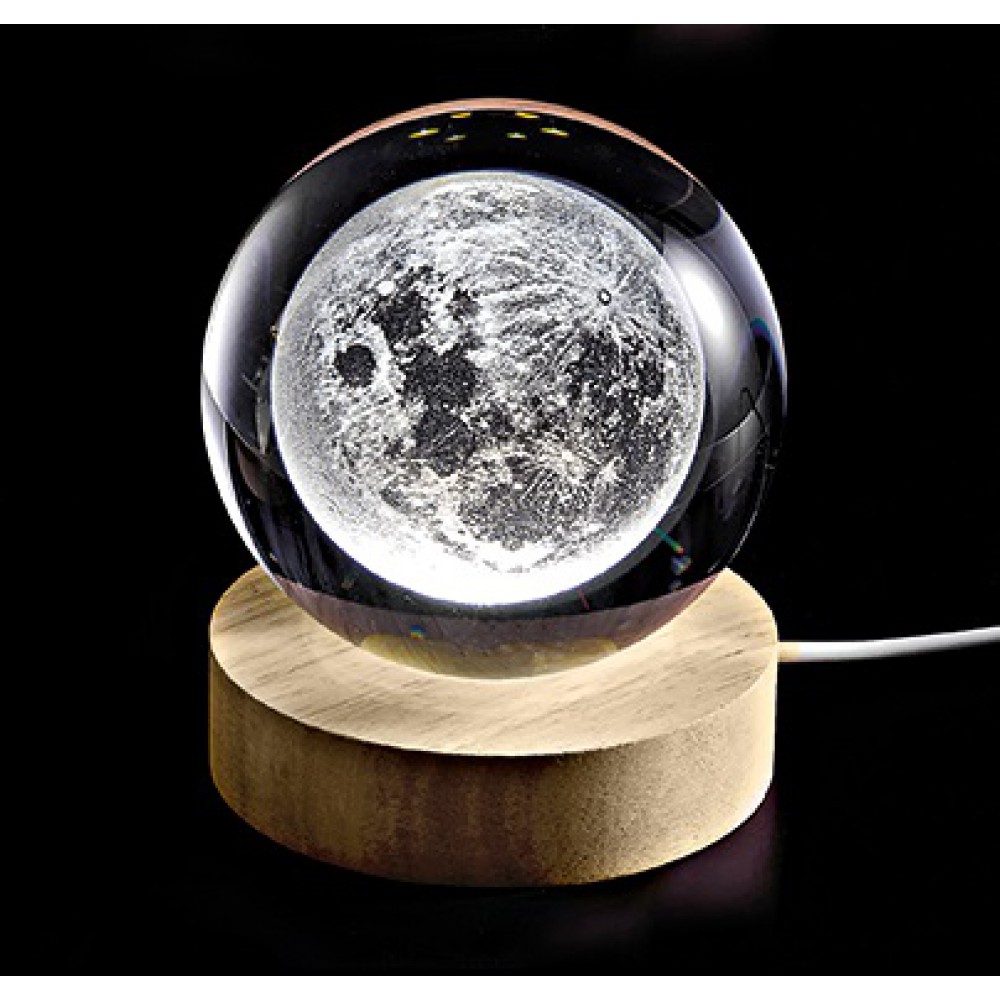 ΚΡΥΣΤΑΛΛΙΝΗ ΜΠΑΛΑ ΦΩΤΙΣΤΙΚΟ ΜΕ ΞΥΛΙΝΗ ΒΑΣΗ ΓΗ 8cm 