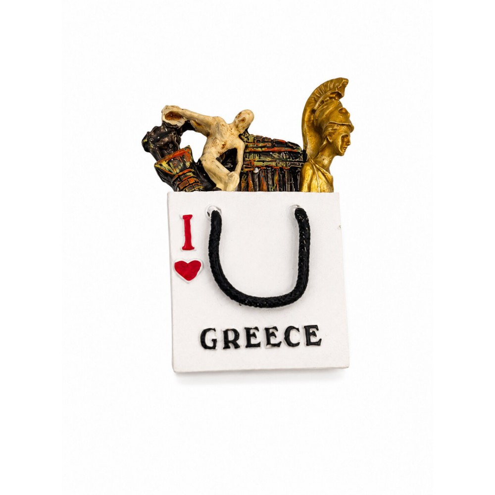 ΜΑΓΝΗΤΑΚΙ ΤΣΑΝΤΑ ''I LOVE GREECE'' 4x6.5cm 