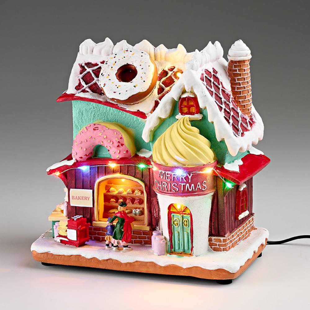 ΧΡΙΣΤΟΥΓΕΝΝΙΑΤΙΚΟ ΧΩΡΙΟ ''ΖΑΧΑΡΟΠΛΑΣΤΕΙΟ'' ΜΕ ΦΩΣ,ΜΟΥΣΙΚΗ & ΚΙΝΗΣΗ 20.5x12.5x22cm 