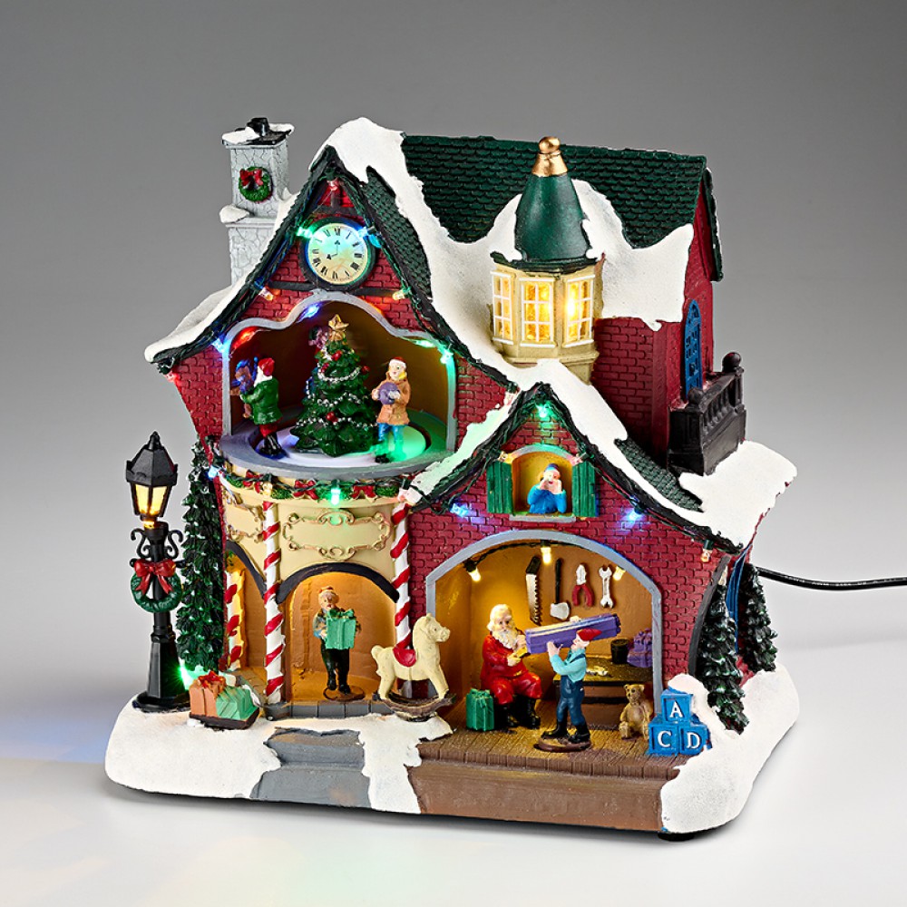 ΧΡΙΣΤΟΥΓΕΝΝΙΑΤΙΚΟ ΧΩΡΙΟ ''ΤΟ ΣΠΙΤΙ ΤΟΥ ΑΪ ΒΑΣΙΛΗ'' ΜΕ ΦΩΣ,ΜΟΥΣΙΚΗ & ΚΙΝΗΣΗ 25x16x27cm 