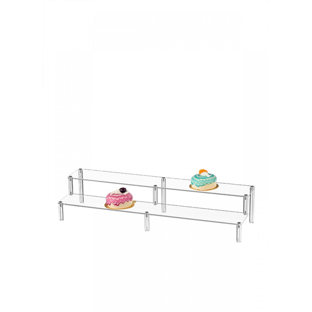 ΣΤΑΝΤ ΠΡΟΒΟΛΗΣ ΠΡΟΙΟΝΤΩΝ 2 ΕΠΙΠΕΔΩΝ PLEXIGLASS 50x14x10cm ΠΛΑΤΟΣ ΘΕΣΗΣ ΠΡΟΒΟΛΗΣ 8cm 