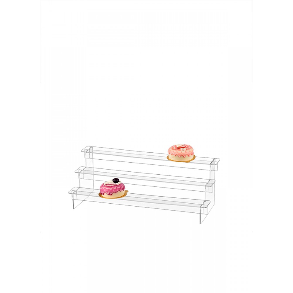 ΣΤΑΝΤ ΠΡΟΒΟΛΗΣ ΠΡΟΙΟΝΤΩΝ 3 ΕΠΙΠΕΔΩΝ PLEXIGLASS 40x15x14cm ΠΛΑΤΟΣ ΘΕΣΗΣ ΠΡΟΒΟΛΗΣ 5cm 