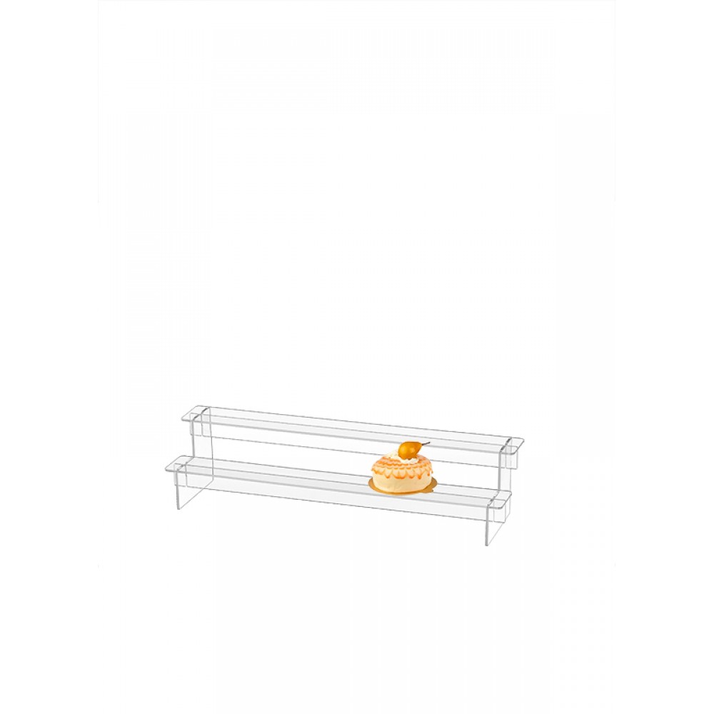 ΣΤΑΝΤ ΠΡΟΒΟΛΗΣ ΠΡΟΙΟΝΤΩΝ 2 ΕΠΙΠΕΔΩΝ PLEXIGLASS 34x10x9cm ΠΛΑΤΟΣ ΘΕΣΗΣ ΠΡΟΒΟΛΗΣ 5cm 