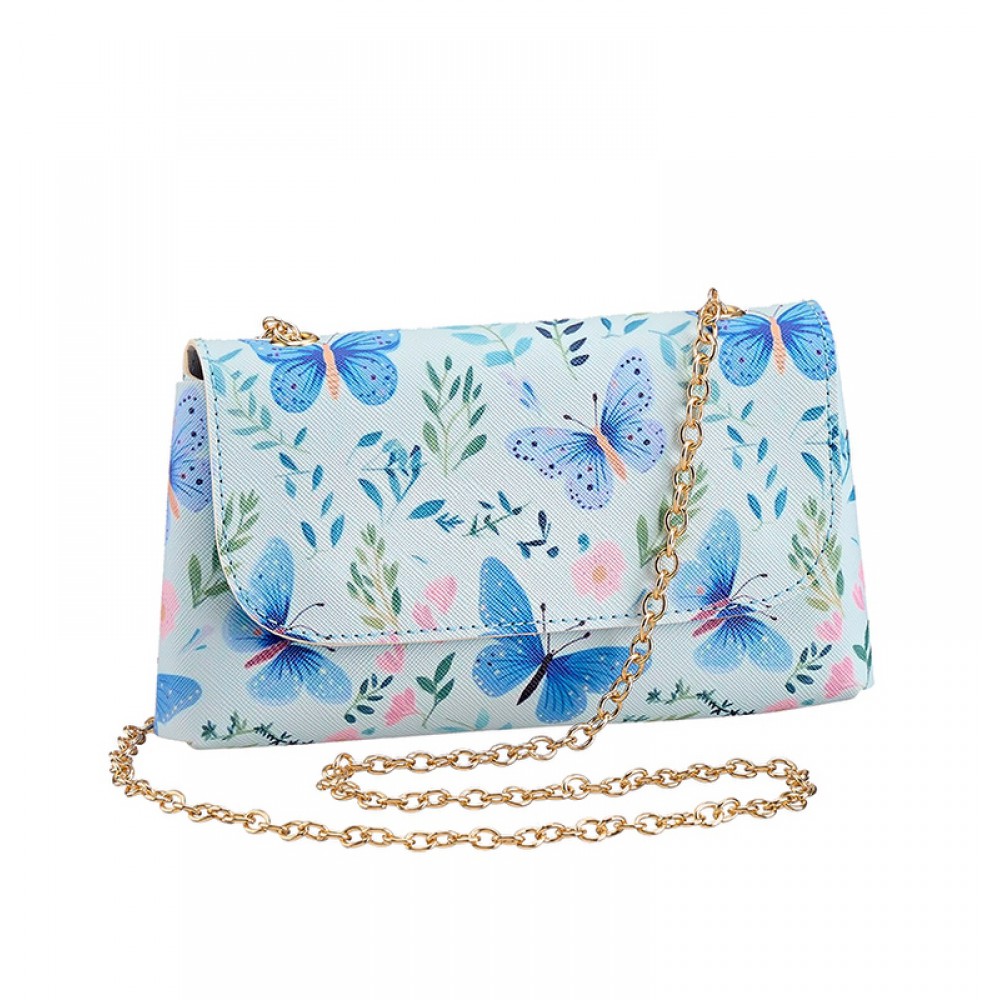 ΓΥΝΑΙΚΕΙΑ ΤΣΑΝΤΑ PVC ΜΕ ΧΡΥΣΗ ΑΛΥΣΙΔΑ & ΠΕΤΑΛΟΥΔΕΣ 19.5x3x11.5cm 