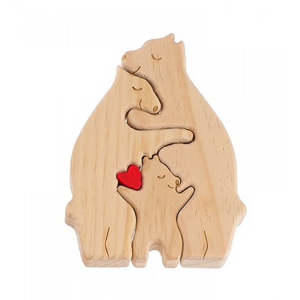 ΣΕΤ ΞΥΛΙΝΟ ΔΙΑΚΟΣΜΗΤΙΚΟ ΠΑΖΛ ΟΙΚΟΓΕΝΕΙΑ 3 ΑΡΚΟΥΔΩΝ 11x15cm 