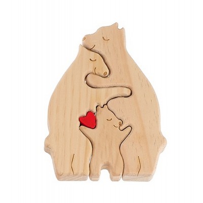 ΣΕΤ ΞΥΛΙΝΟ ΔΙΑΚΟΣΜΗΤΙΚΟ ΠΑΖΛ ΟΙΚΟΓΕΝΕΙΑ 3 ΑΡΚΟΥΔΩΝ 11x15cm