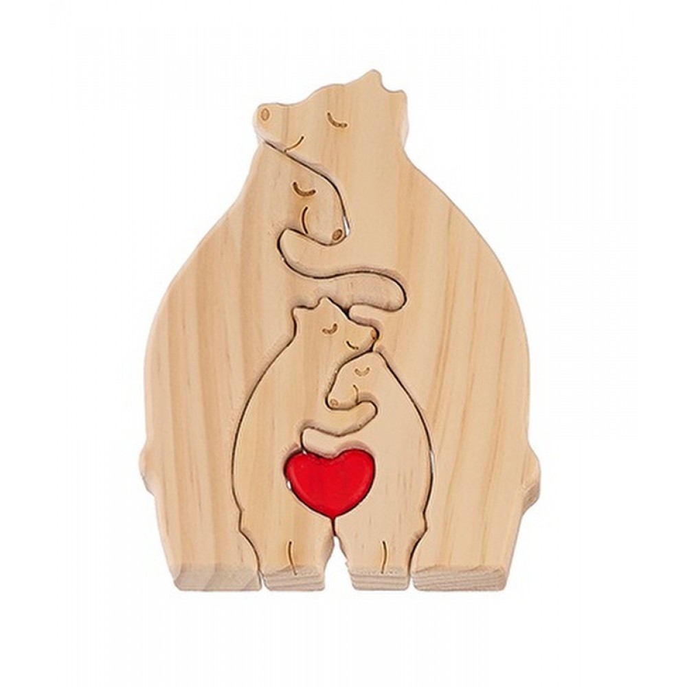 ΣΕΤ ΞΥΛΙΝΟ ΔΙΑΚΟΣΜΗΤΙΚΟ ΠΑΖΛ ΟΙΚΟΓΕΝΕΙΑ 4 ΑΡΚΟΥΔΩΝ 11x15cm 