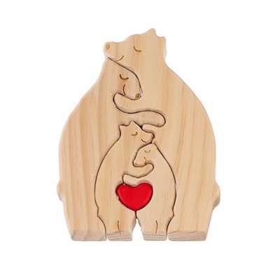 ΣΕΤ ΞΥΛΙΝΟ ΔΙΑΚΟΣΜΗΤΙΚΟ ΠΑΖΛ ΟΙΚΟΓΕΝΕΙΑ 4 ΑΡΚΟΥΔΩΝ 11x15cm