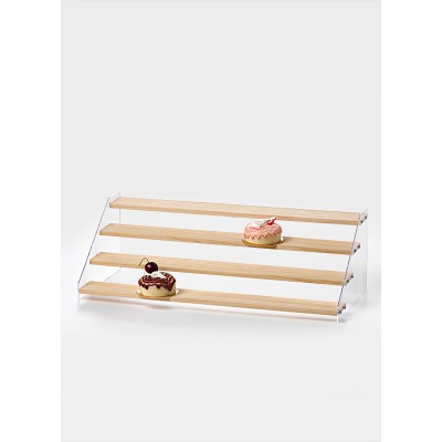ΣΤΑΝΤ ΠΡΟΒΟΛΗΣ ΠΡΟΙΟΝΤΩΝ 4 ΕΠΙΠΕΔΩΝ PLEXIGLASS/ΞΥΛΟ 40x22x15cm ΠΛΑΤΟΣ ΘΕΣΗΣ ΠΡΟΒΟΛΗΣ 5.5cm