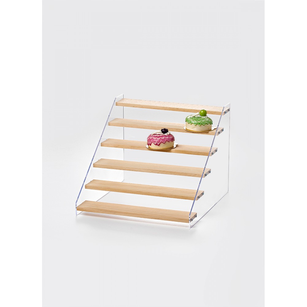 ΣΤΑΝΤ ΠΡΟΒΟΛΗΣ ΠΡΟΙΟΝΤΩΝ 6 ΕΠΙΠΕΔΩΝ PLEXIGLASS/ΞΥΛΟ 20x32x24cm ΠΛΑΤΟΣ ΘΕΣΗΣ ΠΡΟΒΟΛΗΣ 5.5cm 