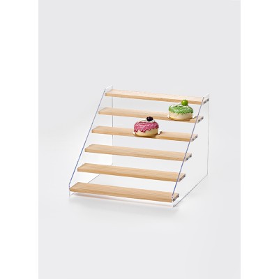 ΣΤΑΝΤ ΠΡΟΒΟΛΗΣ ΠΡΟΙΟΝΤΩΝ 6 ΕΠΙΠΕΔΩΝ PLEXIGLASS/ΞΥΛΟ 30x32x24cm ΠΛΑΤΟΣ ΘΕΣΗΣ ΠΡΟΒΟΛΗΣ 5.5cm