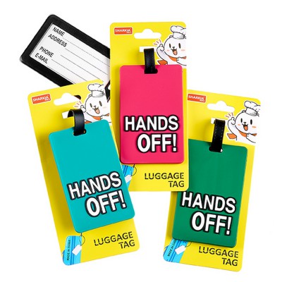 ΕΤΙΚΕΤΑ ΓΙΑ ΒΑΛΙΤΣΑ ''HANDS OFF!'' ΣΕ 3 ΧΡΩΜΑΤΑ 6.5X10.5cm