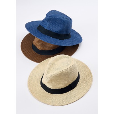 ΚΑΠΕΛΟ ΨΑΘΙΝΟ PANAMA ΜΕ ΜΑΥΡΗ ΚΟΡΔΕΛΑ 3 ΧΡΩΜΑΤΩΝ