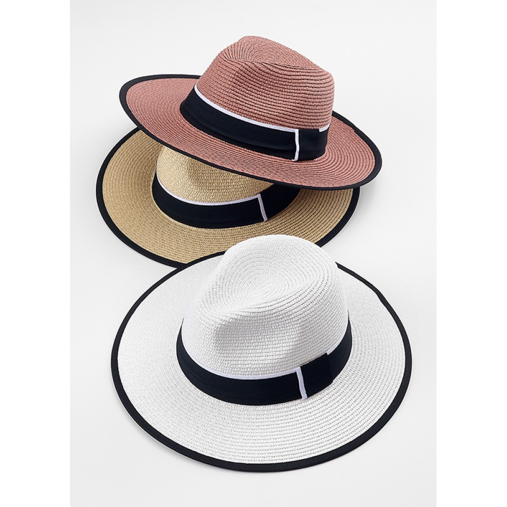 ΚΑΠΕΛΟ ΨΑΘΙΝΟ PANAMA HAT ΜΕ ΜΑΥΡΗ ΚΟΡΔΕΛΑ 3 ΧΡΩΜΑΤΩΝ 