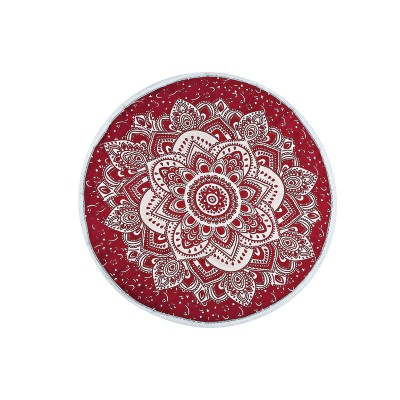 ΠΕΤΣΕΤΑ ΠΑΡΑΛΙΑΣ ΜΠΟΡΝΤΩ MANDALA ΒΑΜΒΑΚΕΡΗ ΣΤΡΟΓΓΥΛΗ FOUTA Φ180cm