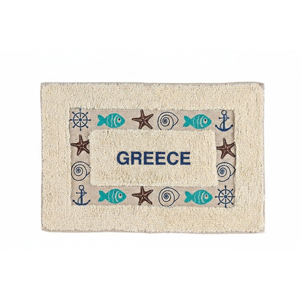 ΧΑΛΑΚΙ ΜΠΑΝΙΟΥ ΜΕ ΑΓΚΥΡΕΣ & ΑΣΤΕΡΙΕΣ "GREECE" 40X60cm 