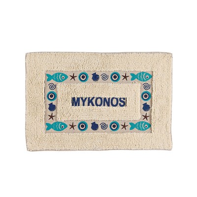 ΧΑΛΑΚΙ ΜΠΑΝΙΟΥ ΜΕ ΨΑΡΑΚΙΑ & ΜΑΤΙΑ ''MYKONOS'' 40X60cm