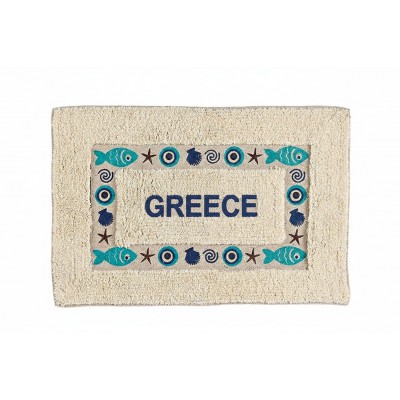 ΧΑΛΑΚΙ ΜΠΑΝΙΟΥ ΜΕ ΨΑΡΑΚΙΑ & ΜΑΤΙΑ "GREECE" 40X60cm