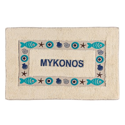 ΧΑΛΑΚΙ ΜΠΑΝΙΟΥ ΜΕ ΨΑΡΑΚΙΑ & ΜΑΤΙΑ ''MYKONOS'' 50X80cm