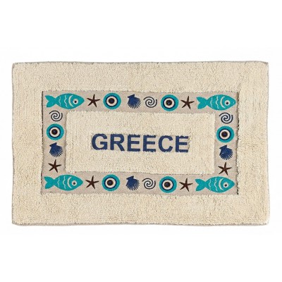ΧΑΛΑΚΙ ΜΠΑΝΙΟΥ ΜΕ ΨΑΡΑΚΙΑ & ΜΑΤΙΑ "GREECE" 50X80cm