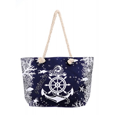 ΤΣΑΝΤΑ ΘΑΛΑΣΣΗΣ ΑΔΙΑΒΡΟΧΗ NAVY ΑΓΚΥΡΑ ΝΑΥΤΙΚΟ ΤΙΜΟΝΙ 2 ΟΨΕΩΝ ''GREECE'' 58x38x16 cm