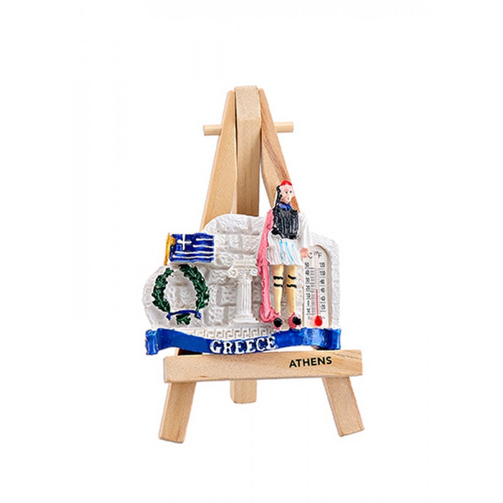 ΜΑΓΝΗΤΑΚΙ ΚΑΒΑΛΕΤΟ ΤΣΟΛΙΑΣ/ΘΕΡΜΟΜΕΤΡΟ GREECE  x  cm 