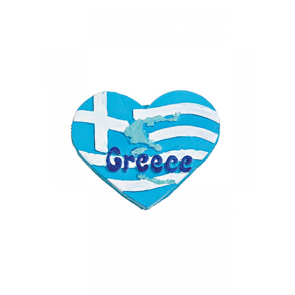 ΜΑΓΝΗΤΑΚΙ ΚΑΡΔΙΑ ΕΛΛΗΝΙΚΗ ΣΗΜΑΙΑ ''GREECE'' 7x6cm 
