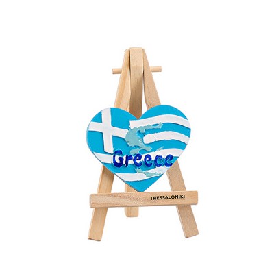 ΜΑΓΝΗΤΑΚΙ ΣΕ ΚΑΒΑΛΕΤΟ ΚΑΡΔΙΑ ΕΛΛΗΝΙΚΗ ΣΗΜΑΙΑ ''GREECE'' 12cm