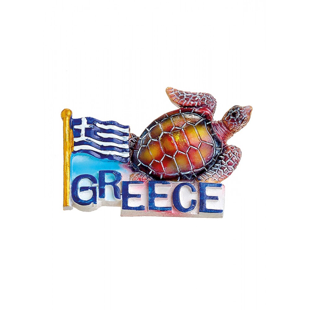 ΜΑΓΝΗΤΑΚΙ ΧΕΛΩΝΑΚΙ ΕΛΛΗΝΙΚΗ ΣΗΜΑΙΑ ''GREECE'' 8x5.5 cm 