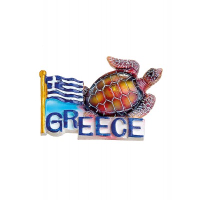 ΜΑΓΝΗΤΑΚΙ ΧΕΛΩΝΑΚΙ ΕΛΛΗΝΙΚΗ ΣΗΜΑΙΑ ''GREECE'' 8x5.5cm