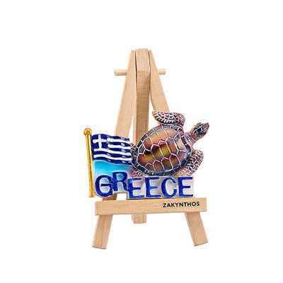 ΜΑΓΝΗΤΑΚΙ ΣΕ ΚΑΒΑΛΕΤΟ ΧΕΛΩΝΑΚΙ ΕΛΛΗΝΙΚΗ ΣΗΜΑΙΑ ''GREECE'' 12cm