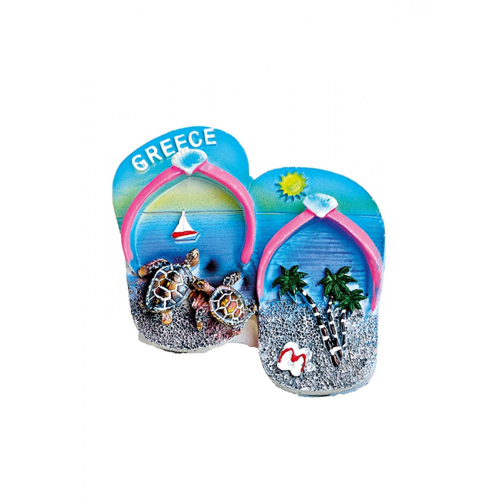 ΜΑΓΝΗΤΑΚΙ ΖΕΥΓΑΡΙ ΣΑΓΙΟΝΑΡΕΣ ΜΕ ΧΕΛΩΝΕΣ ''GREECE'' 7x7 cm 