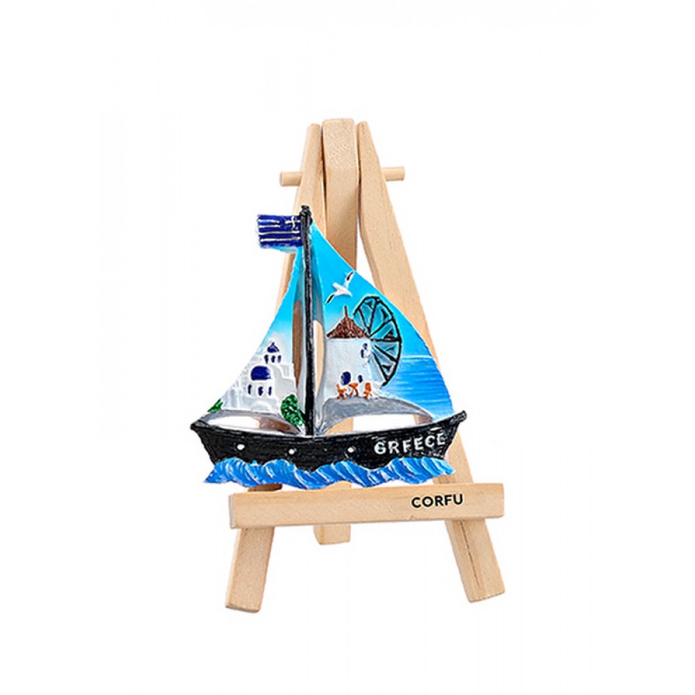 ΜΑΓΝΗΤΑΚΙ ΚΑΡΑΒΑΚΙ/ΣΗΜΑΙΑ/ΑΝΕΜΟΜΥΛΟΣ GREECE  x  cm 