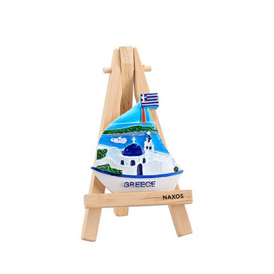 ΜΑΓΝΗΤΑΚΙ ΣΕ ΚΑΒΑΛΕΤΟ ΚΑΡΑΒΙ ΕΛΛΗΝΙΚΗ ΣΗΜΑΙΑ ''GREECE'' 12cm