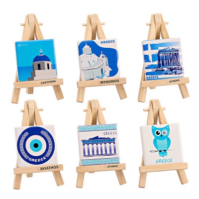 ΜΑΓΝΗΤΑΚΙΑ ΜΕ ΚΑΒΑΛΕΤΟ ΤΕΤΡΑΓΩΝΑ 6 ΣΧΕΔΙΩΝ ''GREECE'' 12cm