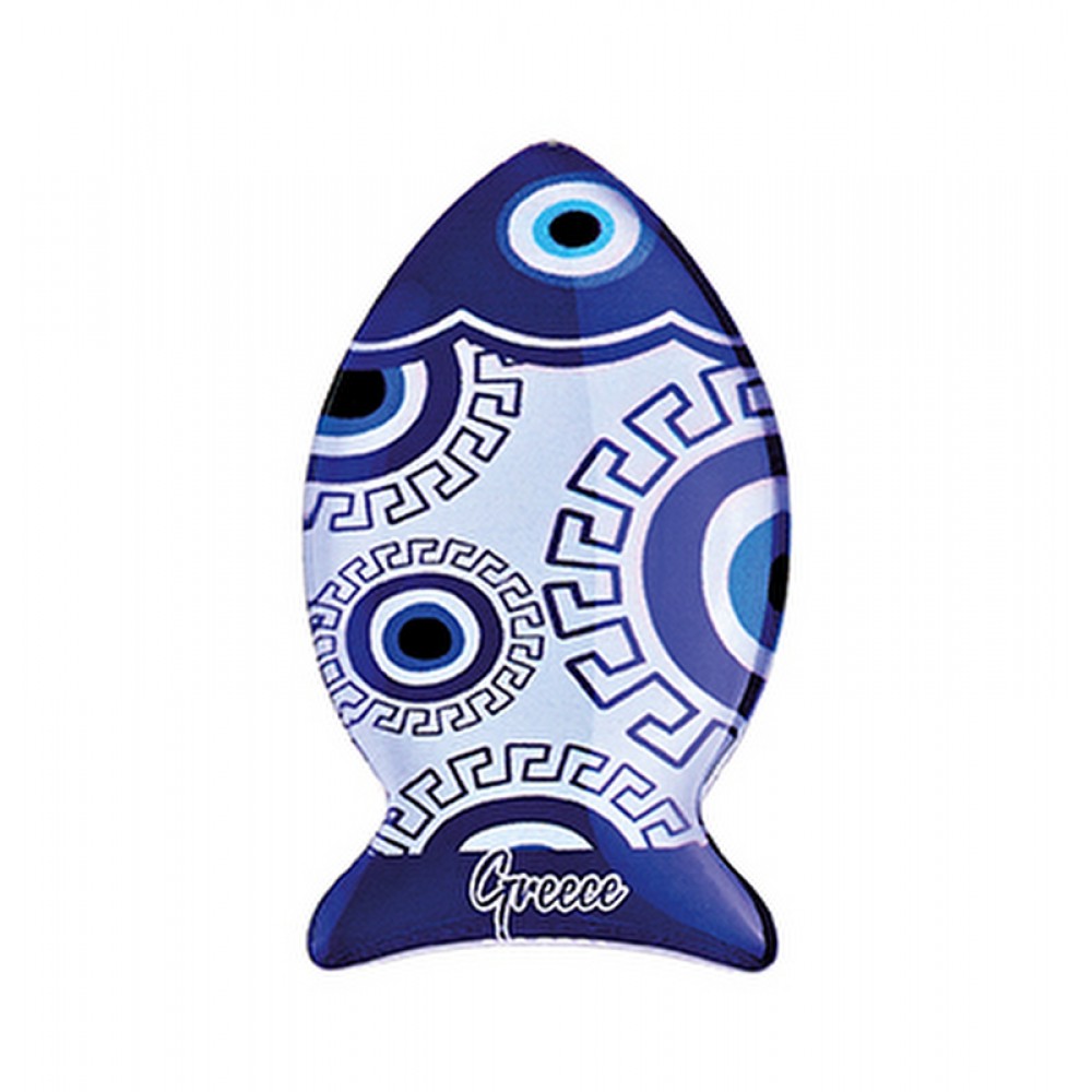 ΜΑΓΝΗΤΑΚΙ ΨΑΡΑΚΙ ΜΠΛΕ ΜΕ ΜΑΤΙΑ ''GREECE'' 4x7cm 