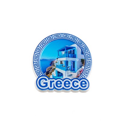 ΜΑΓΝΗΤΑΚΙ 3D ΣΤΡΟΓΓΥΛΟ ΜΕ ΝΗΣΙ ''GREECE'' 6.5x7cm