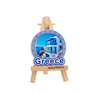 ΜΑΓΝΗΤΑΚΙ ΣΕ ΚΑΒΑΛΕΤΟ ΣΤΡΟΓΓΥΛΟ ΜΕ ΝΗΣΙ ''GREECE'' 12cm