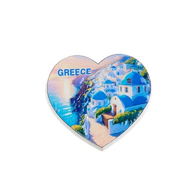 ΜΑΓΝΗΤΑΚΙ 3D ΚΑΡΔΙΑ ΜΕ ΝΗΣΙ ''GREECE'' 7x7cm
