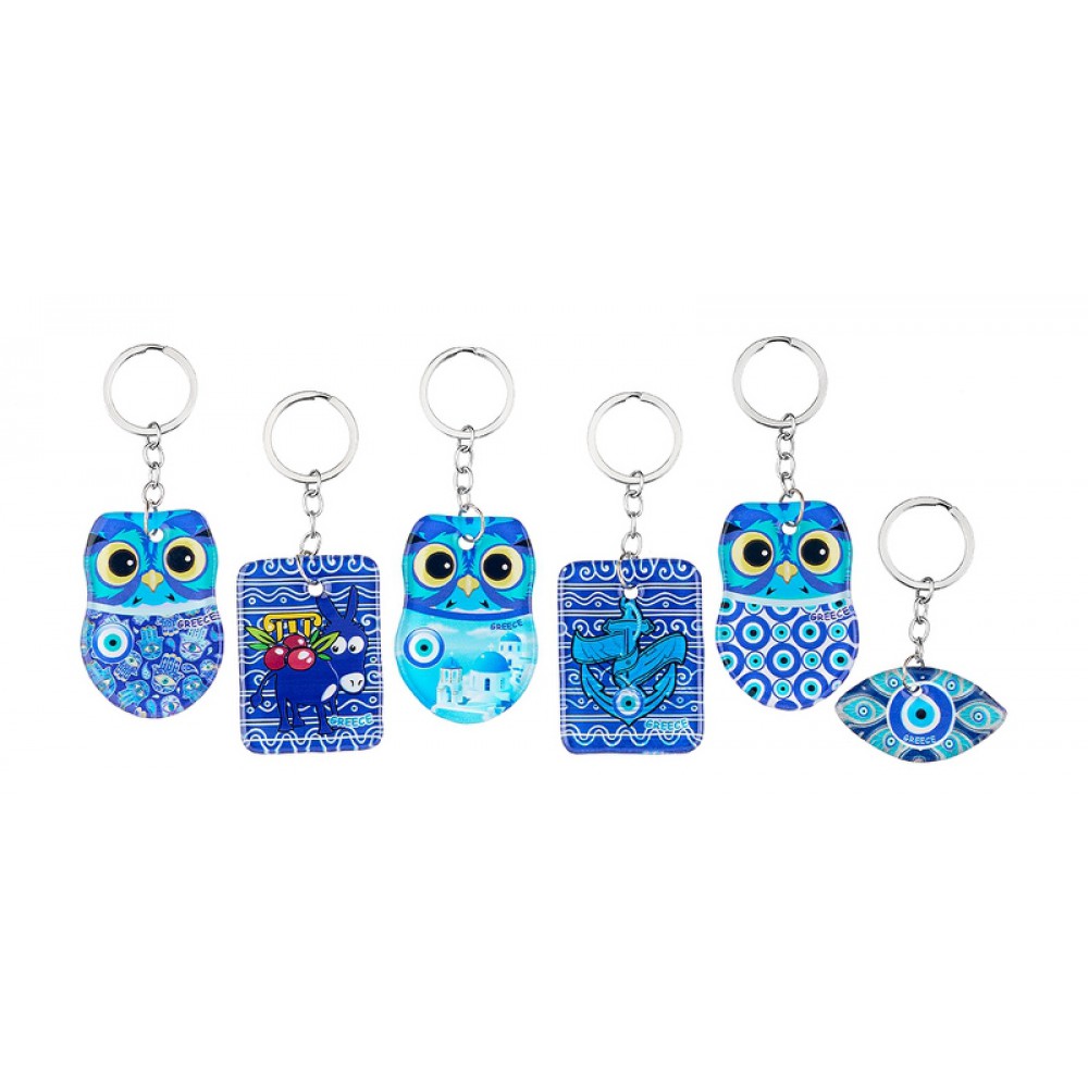 ΜΠΡΕΛΟΚ ΓΥΑΛΙΝΟ ''GREECE'' 6 ΣΧΕΔΙΩΝ 11cm 