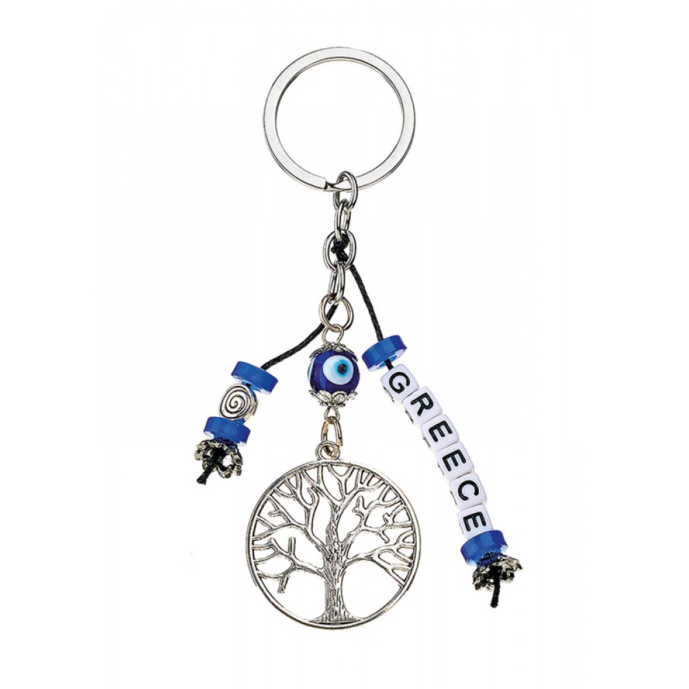 ΜΕΤΑΛΛΙΚΟ ΜΠΡΕΛΟΚ ΔΕΝΤΡΟ ΤΗΣ ΖΩΗΣ ''GREECE'' 12 cm 