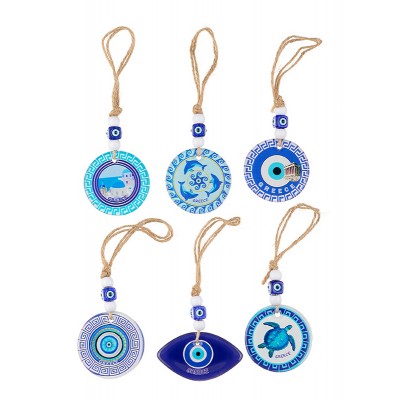 ΚΡΕΜΑΣΤΑ 6 ΣΧΕΔΙΩΝ ΜΕ ΜΑΤΑΚΙΑ ''GREECE'' Φ6x18cm